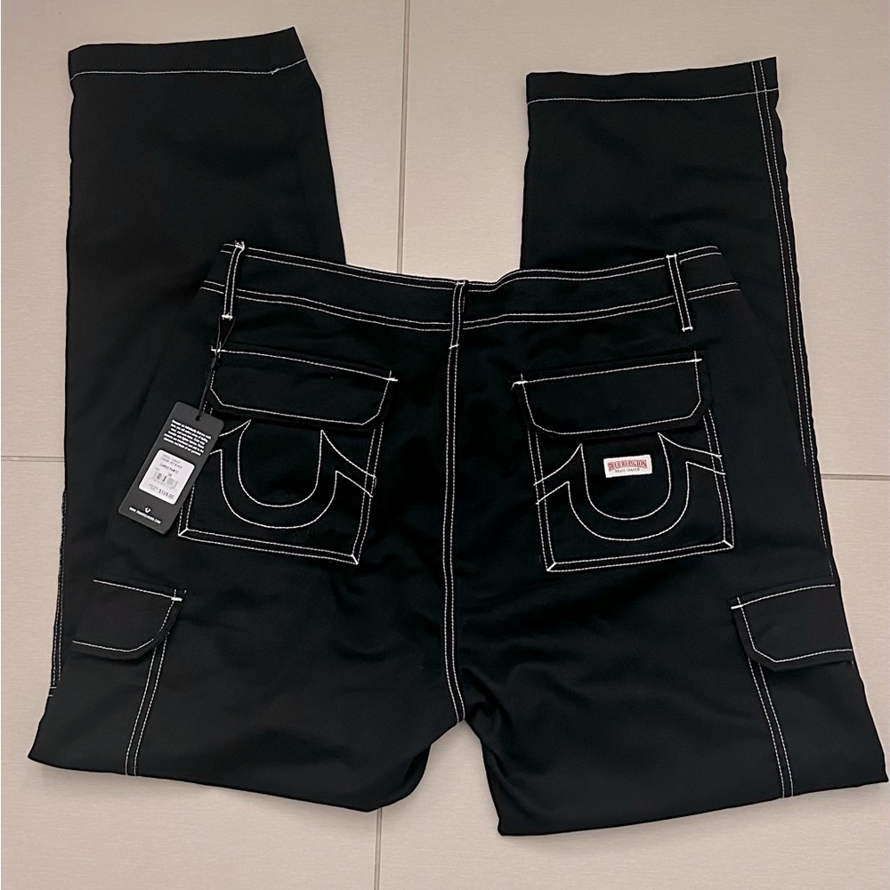 FIRE TRUE RELIGION CHIEF KEEF STYLE BLACK CARGO PANTS (36) 🔥